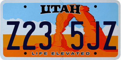 UT license plate Z235JZ