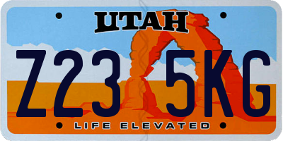 UT license plate Z235KG