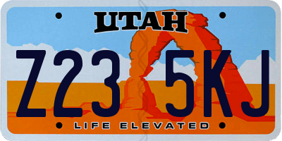 UT license plate Z235KJ