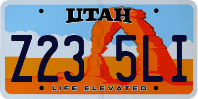 UT license plate Z235LI