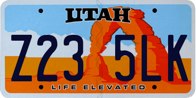 UT license plate Z235LK