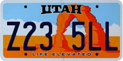 UT license plate Z235LL