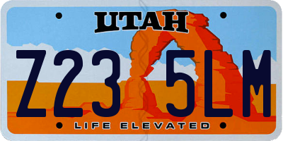 UT license plate Z235LM