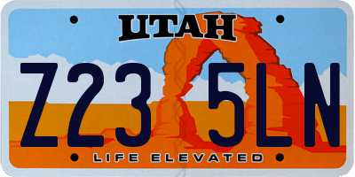 UT license plate Z235LN