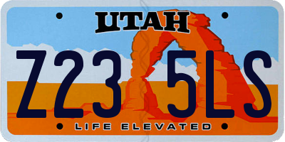 UT license plate Z235LS