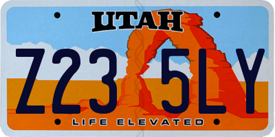UT license plate Z235LY