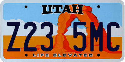UT license plate Z235MC