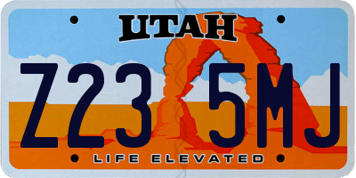 UT license plate Z235MJ