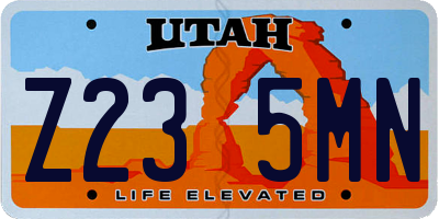 UT license plate Z235MN