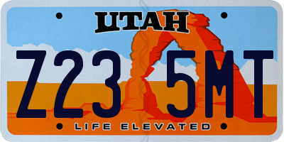 UT license plate Z235MT