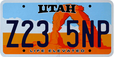 UT license plate Z235NP