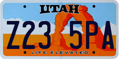 UT license plate Z235PA