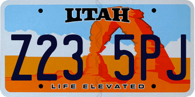 UT license plate Z235PJ