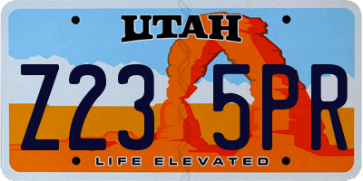 UT license plate Z235PR
