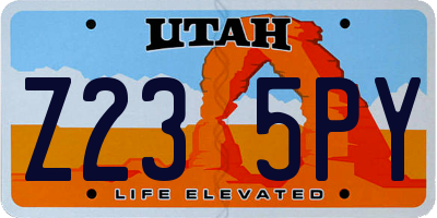 UT license plate Z235PY