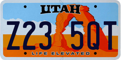 UT license plate Z235QT