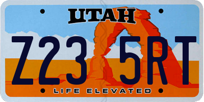 UT license plate Z235RT