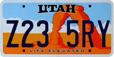 UT license plate Z235RY