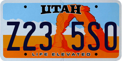 UT license plate Z235SO