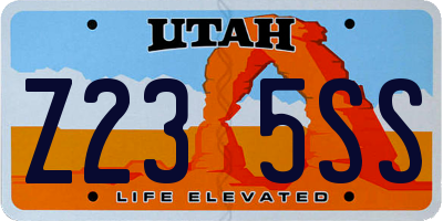 UT license plate Z235SS
