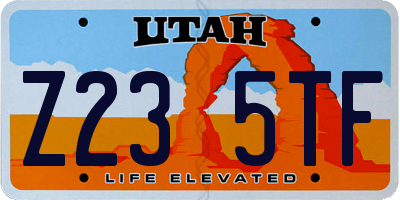 UT license plate Z235TF