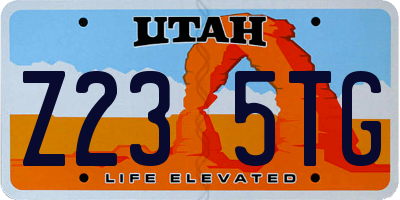UT license plate Z235TG