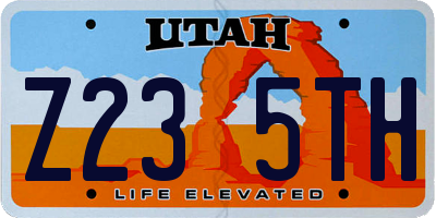 UT license plate Z235TH