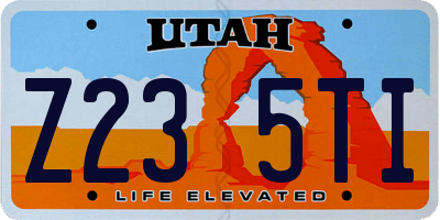 UT license plate Z235TI