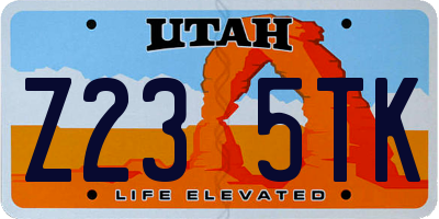 UT license plate Z235TK