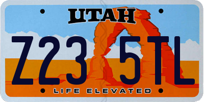 UT license plate Z235TL