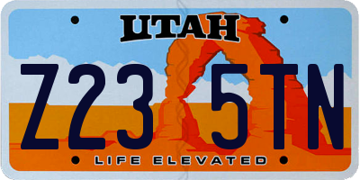 UT license plate Z235TN