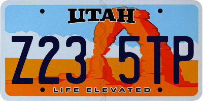 UT license plate Z235TP