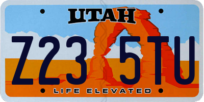 UT license plate Z235TU
