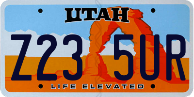 UT license plate Z235UR