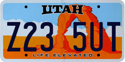 UT license plate Z235UT