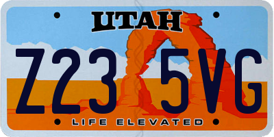 UT license plate Z235VG