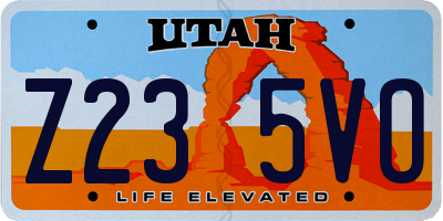 UT license plate Z235VO