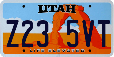 UT license plate Z235VT