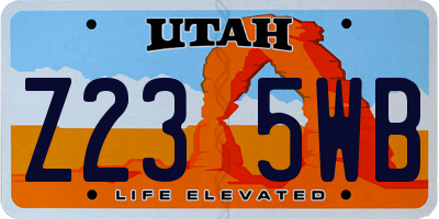 UT license plate Z235WB