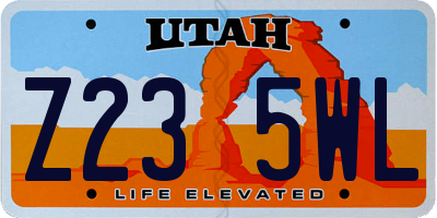 UT license plate Z235WL