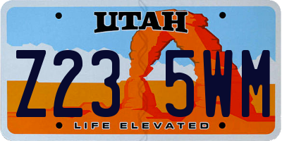 UT license plate Z235WM
