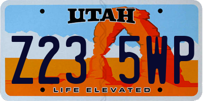 UT license plate Z235WP