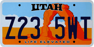 UT license plate Z235WT