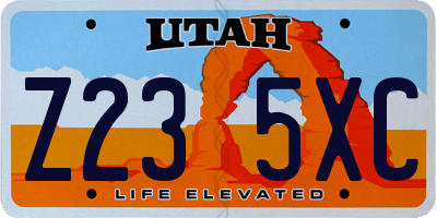 UT license plate Z235XC