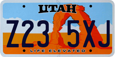 UT license plate Z235XJ