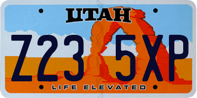 UT license plate Z235XP