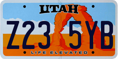 UT license plate Z235YB