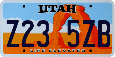 UT license plate Z235ZB
