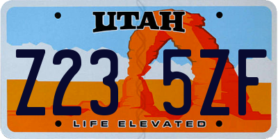 UT license plate Z235ZF