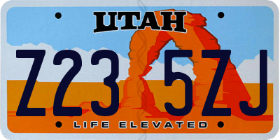 UT license plate Z235ZJ